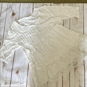 White Lace Hem Blouse